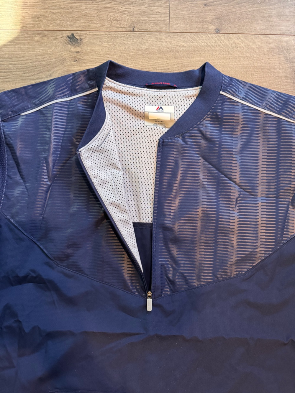 Majestic Navy Lightweight Short sleeve Cage Jacket XL - Picture 2 of 7